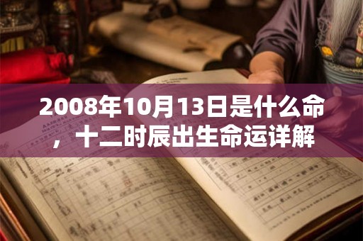 2008年10月13日是什么命，十二时辰出生命运详解