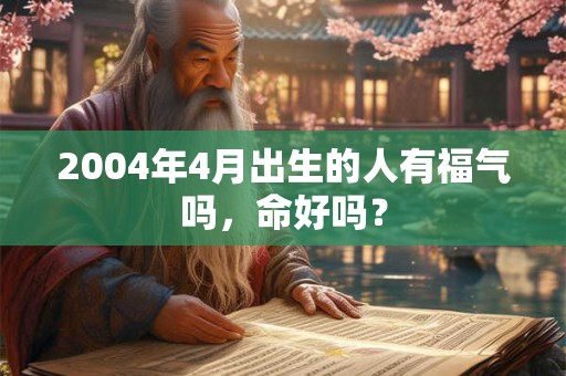 2004年4月出生的人有福气吗，命好吗？