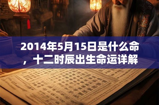 2014年5月15日是什么命，十二时辰出生命运详解