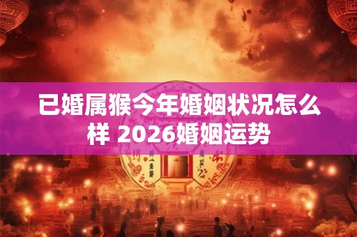 已婚属猴今年婚姻状况怎么样 2026婚姻运势