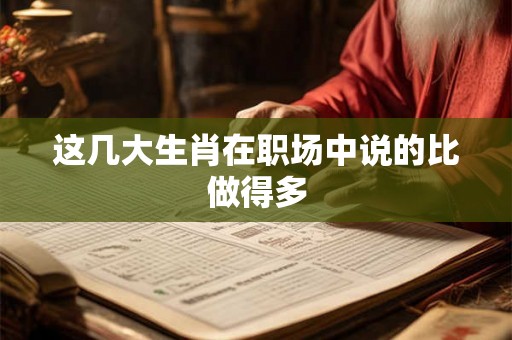 这几大生肖在职场中说的比做得多 这几大生肖在职场中说的比做得多