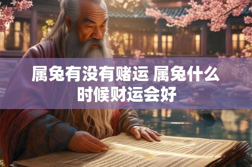 属兔有没有赌运 属兔什么时候财运会好