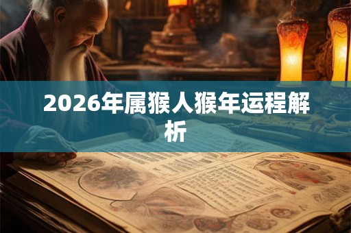 2026年属猴人猴年运程解析