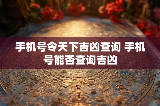手机号令天下吉凶查询 手机号能否查询吉凶