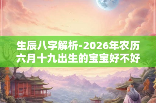 生辰八字解析-2026年农历六月十九出生的宝宝好不好