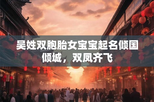 吴姓双胞胎女宝宝起名倾国倾城,双凤齐飞 吴姓双胞胎女宝宝起名倾国倾城,双凤齐飞