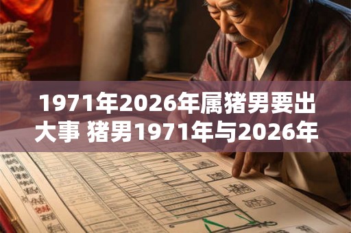 1971年2026年属猪男要出大事 猪男1971年与2026年有何大事