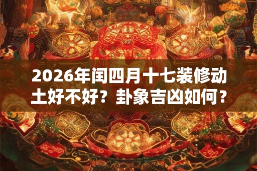 2026年闰四月十七装修动土好不好?卦象吉凶如何? 2026年闰四月十七装修动土好不好?卦象吉凶如何?