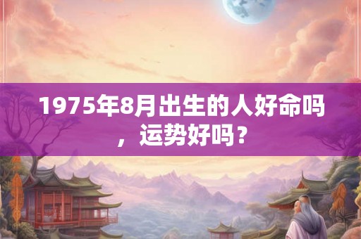 1975年8月出生的人好命吗，运势好吗？