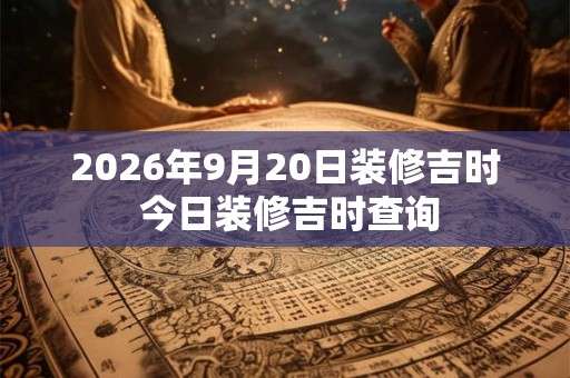 2026年9月20日装修吉时 今日装修吉时查询