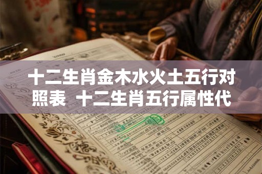 十二生肖金木水火土五行对照表 十二生肖五行属性代号对照表图 十二生肖金木水火土五行对照表 十二生肖五行属性代号对照表图