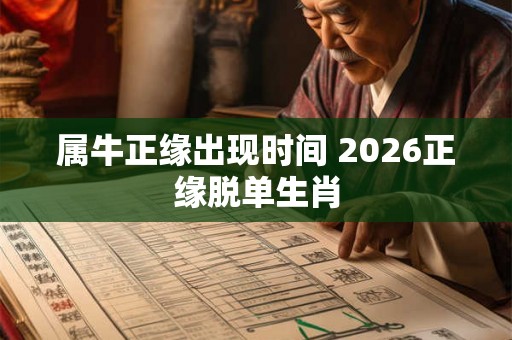 属牛正缘出现时间 2026正缘脱单生肖