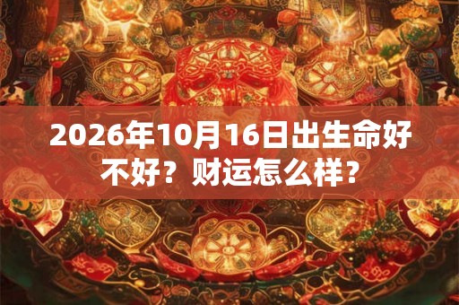2026年10月16日出生命好不好？财运怎么样？