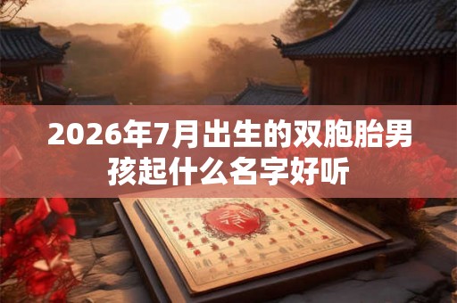 2026年7月出生的双胞胎男孩起什么名字好听