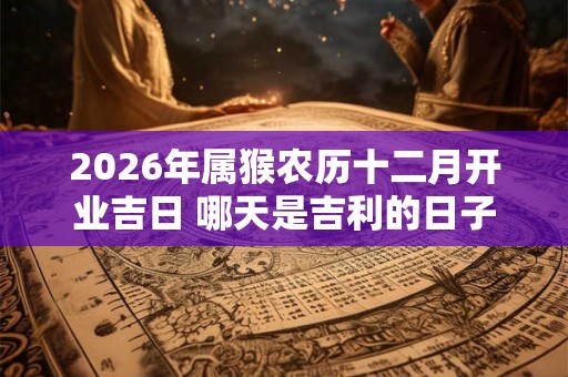 2026年属猴农历十二月开业吉日 哪天是吉利的日子