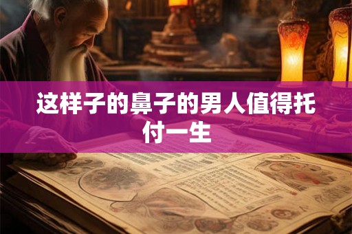 这样子的鼻子的男人值得托付一生