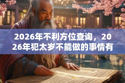 2026年不利方位查询，2026年犯太岁不能做的事情有哪些？
