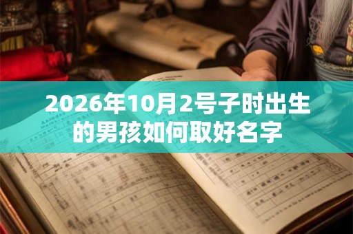 2026年10月2号子时出生的男孩如何取好名字