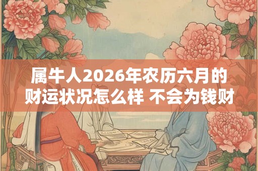 属牛人2026年农历六月的财运状况怎么样 不会为钱财发愁