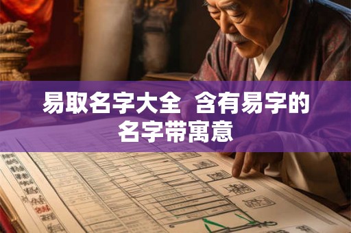 易取名字大全  含有易字的名字带寓意