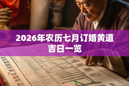 2026年农历七月订婚黄道吉日一览 2026年农历七月订婚黄道吉日一览