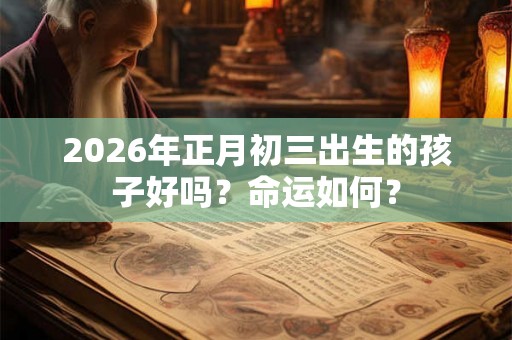 2026年正月初三出生的孩子好吗？命运如何？
