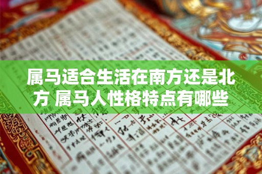 属马适合生活在南方还是北方 属马人性格特点有哪些
