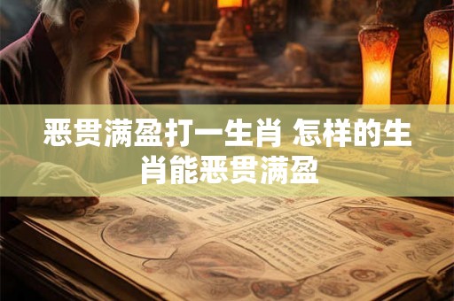 恶贯满盈打一生肖 怎样的生肖能恶贯满盈