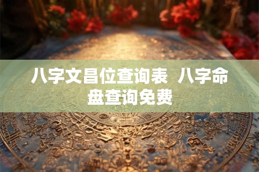 八字文昌位查询表  八字命盘查询免费