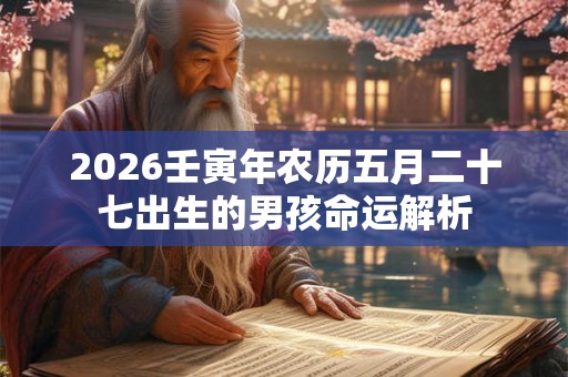 2026壬寅年农历五月二十七出生的男孩命运解析