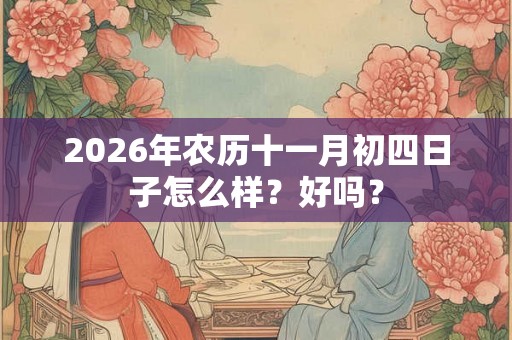 2026年农历十一月初四日子怎么样？好吗？
