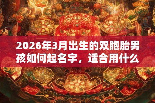 2026年3月出生的双胞胎男孩如何起名字，适合用什么字