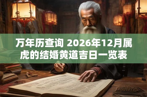 万年历查询 2026年12月属虎的结婚黄道吉日一览表 万年历查询 2026年12月属虎的结婚黄道吉日一览表
