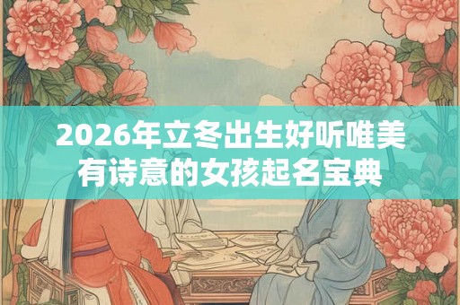 2026年立冬出生好听唯美有诗意的女孩起名宝典