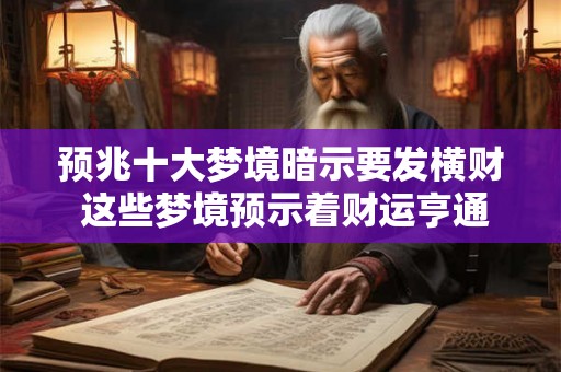 预兆十大梦境暗示要发横财 这些梦境预示着财运亨通吗