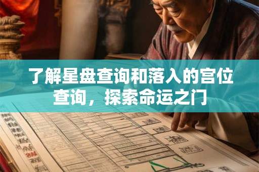 了解星盘查询和落入的宫位查询，探索命运之门