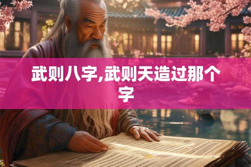 武则八字,武则天造过那个字 武则八字,武则天造过那个字