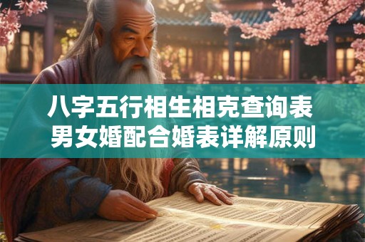八字五行相生相克查询表 男女婚配合婚表详解原则