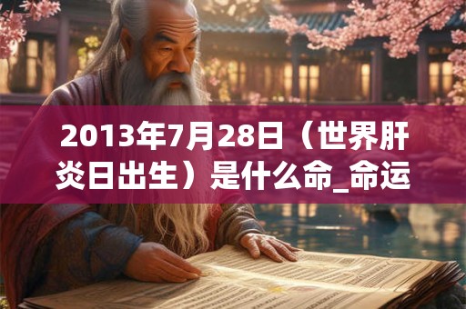 2013年7月28日（世界肝炎日出生）是什么命_命运如何