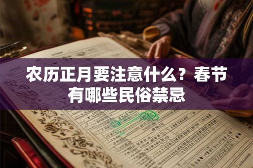 农历正月要注意什么?春节有哪些民俗禁忌 农历正月要注意什么?春节有哪些民俗禁忌