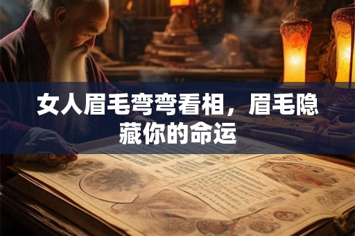 女人眉毛弯弯看相，眉毛隐藏你的命运