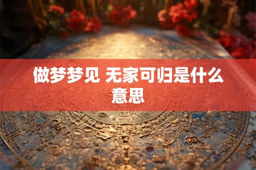 做梦梦见 无家可归是什么意思