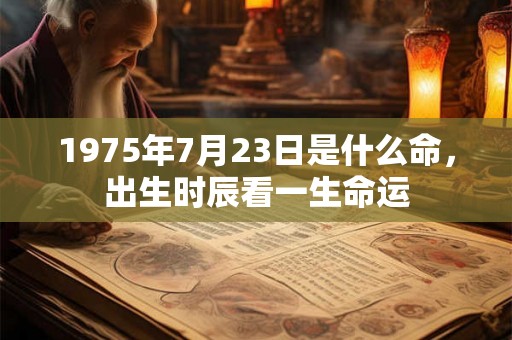 1975年7月23日是什么命，出生时辰看一生命运