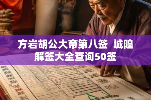 方岩胡公大帝第八签 城隍解签大全查询50签 方岩胡公大帝第八签 城隍解签大全查询50签