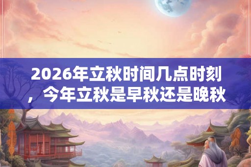 2026年立秋时间几点时刻，今年立秋是早秋还是晚秋