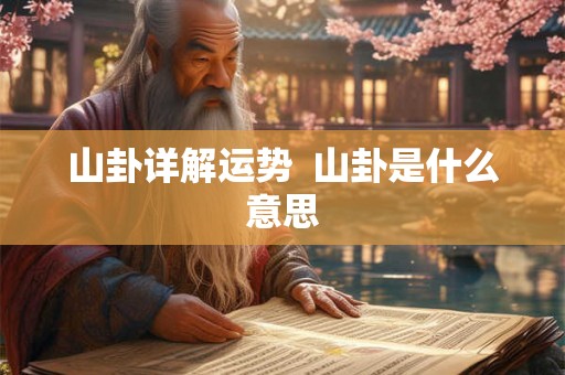 山卦详解运势  山卦是什么意思
