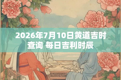 2026年7月10日黄道吉时查询 每日吉利时辰