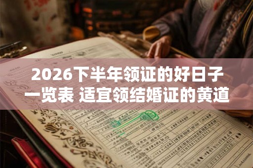 2026下半年领证的好日子一览表 适宜领结婚证的黄道吉日2026