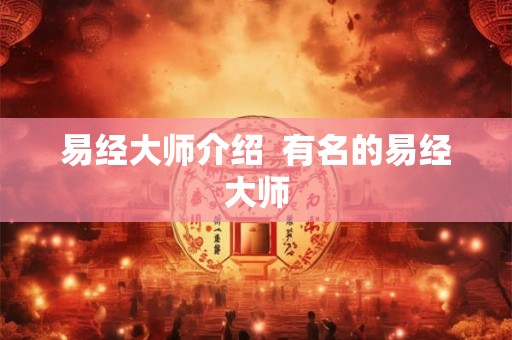 易经大师介绍  有名的易经大师