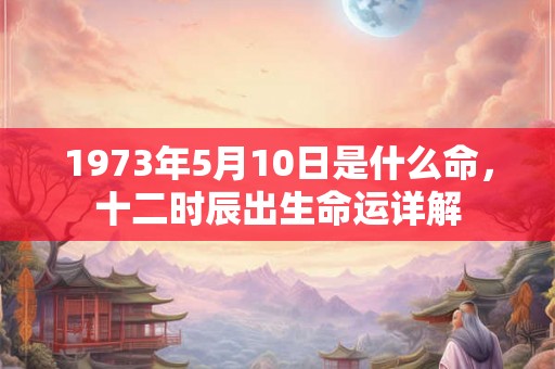 1973年5月10日是什么命，十二时辰出生命运详解